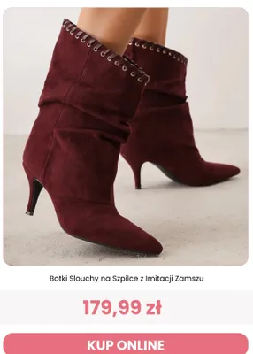 Botki damskie Reneé Slouchy na szpilce z imitacji zamszu promocja w Renee