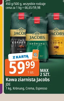 Kawa ziarnista Jacobs Crema promocja w Leclerc