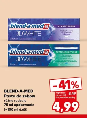 Pasta do zębów 3D White Classic Fresh Blend-a-med promocja w Kaufland