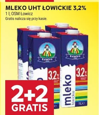Mleko UHT Łowickie 3,2% promocja w Stokrotka