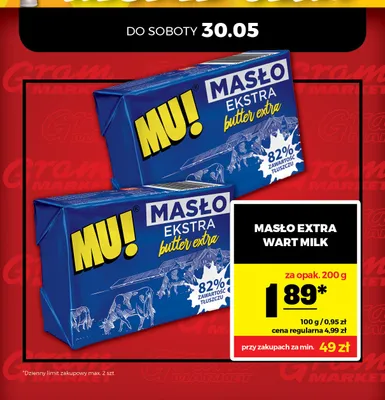 Masło extra Wart Milk promocja w Gram Market