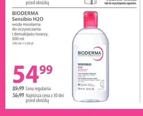 Woda micelarna Bioderma Sensibio H2O promocja w Hebe