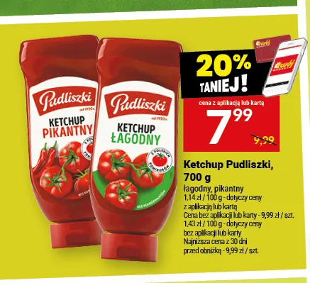 Ketchup pikantny Pudliszki promocja w Twój Market