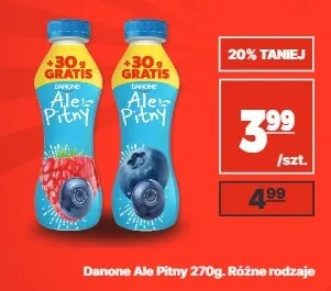 Jogurt pitny Danone Ale Pitny o smaku truskawkowym promocja w API Market