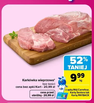 Karkówka wieprzowa bez kości promocja w Carrefour Market