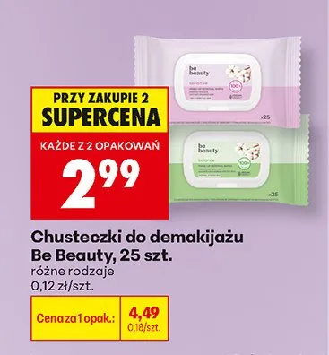 Chusteczki do demakijażu Be Beauty Balance promocja w Biedronka