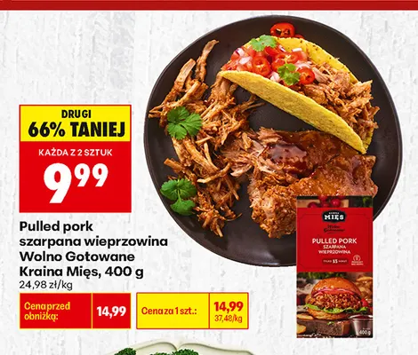 Pulled pork szarpana wieprzowina wolno gotowane Kraina Mięs promocja w Biedronka