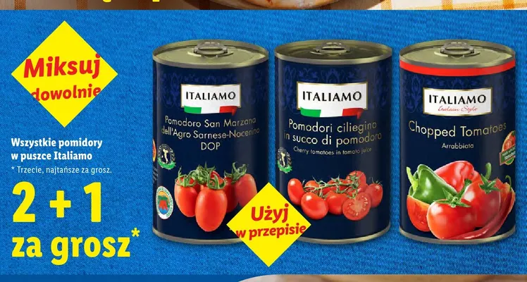 Pomidory w puszce krojone Arrabbiata Italiamo promocja w Lidl