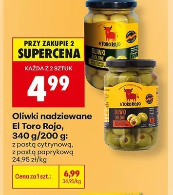 Oliwki nadziewane z pastą cytrynową El Toro Rojo promocja w Biedronka