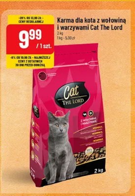 Karma dla kota z wołowiną i warzywami Cat The Lord promocja w POLOmarket