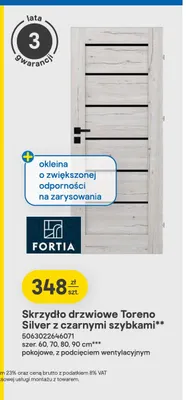 Skrzydło drzwiowe Toreno Silver z czarnymi szybkami Fortia promocja w Castorama