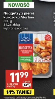 Nuggetsy z piersi kurczaka Morliny promocja w Delikatesy Centrum