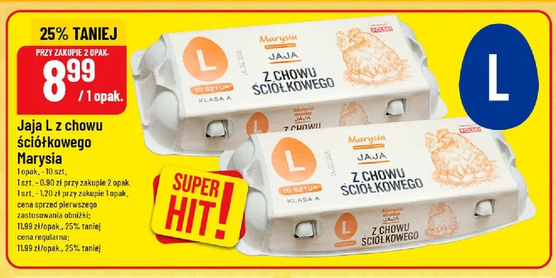 Jajka kurze L z chowu ściółkowego Marysia promocja w POLOmarket