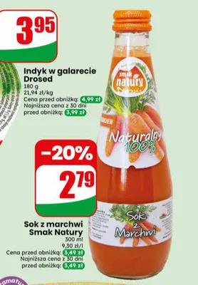 Sok z marchwi Smak Natury promocja w Dino