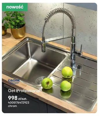 Bateria kuchenna GROHE Get Professional chrom promocja w Castorama