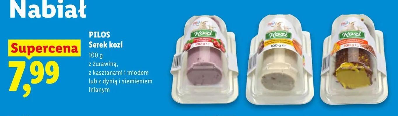 Serek kozi z dynią i siemieniem lnianym Pilos promocja w Lidl