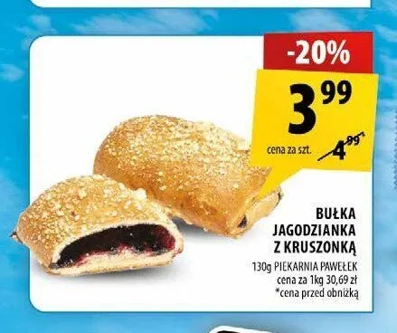 Bułka jagodzianka z kruszonką Piekarnia Pawełek promocja w Arhelan