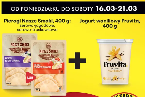 Pierogi serowo-jagodowe promocja w Biedronka