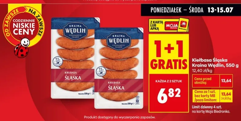 Kiełbasa Śląska Kraina Wędlin promocja w Biedronka