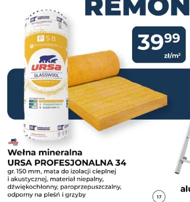 Wełna mineralna URSA Profesjonalna 34 promocja w PSB Mrówka