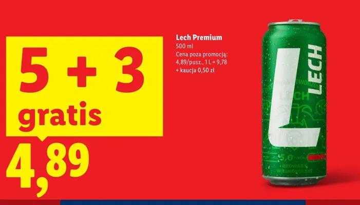 Piwo Lech Premium promocja w Lidl