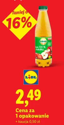 Sok 100% Jabłko Solevita promocja w Lidl