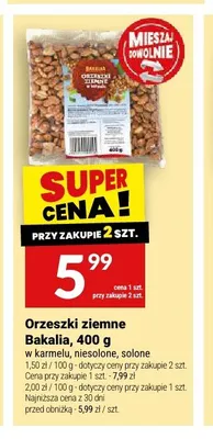 Orzeszki ziemne Bakalia solone 400 g promocja w Twój Market