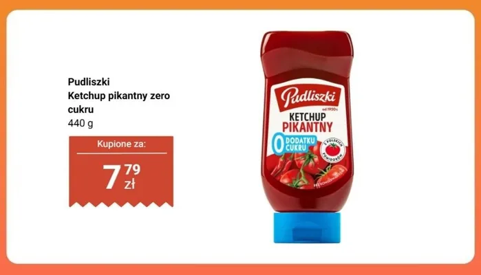 Ketchup pikantny zero cukru Pudliszki promocja w Biedronka