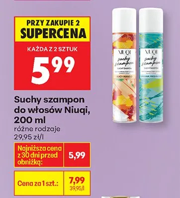 Suchy szampon do włosów Niuqi, 200 ml różne rodzaje promocja w Biedronka