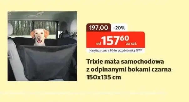Mata samochodowa z odpinanymi bokami czarna 150x135cm promocja w KAKADU