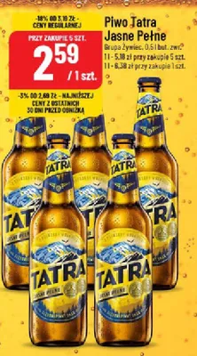 Piwo Tatra jasne pełne promocja w POLOmarket