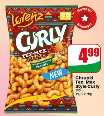 Chrupki Curly Tex-Mex promocja w Dino