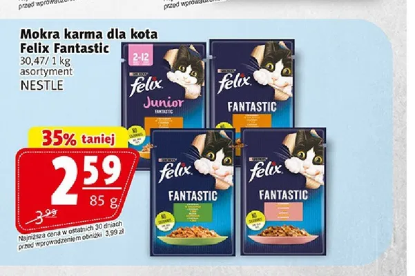 Mokra karma dla kota Felix Junior Fantastic promocja w Prim Market