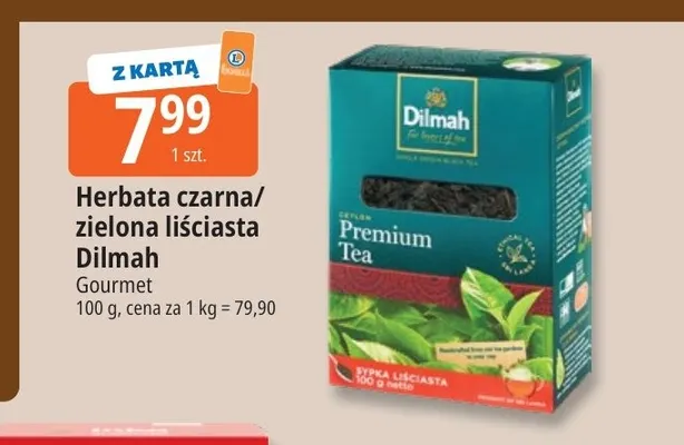 Herbata zielona liściasta Dilmah Gourmet promocja w Leclerc