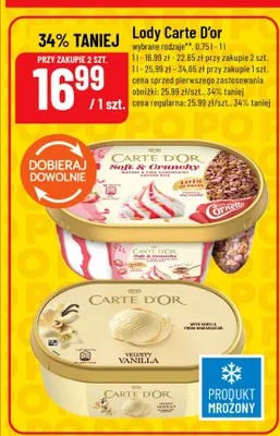 Lody Carte D'Or Soft & Crunchy promocja w POLOmarket