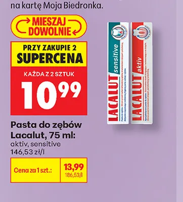 Pasta do zębów Lacalut sensitive promocja w Biedronka