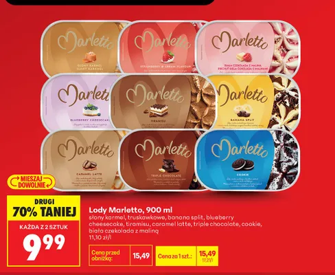 Lody truskawkowe Marletto promocja w Biedronka
