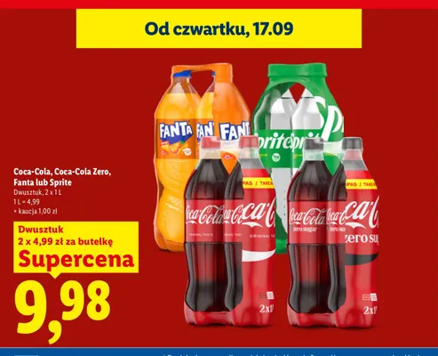 Napój gazowany Coca-Cola Zero 2-pak promocja w Lidl