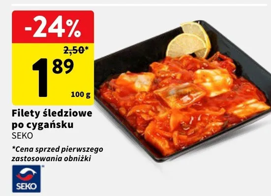 Filety śledziowe po cygańsku Seko promocja w Intermarche