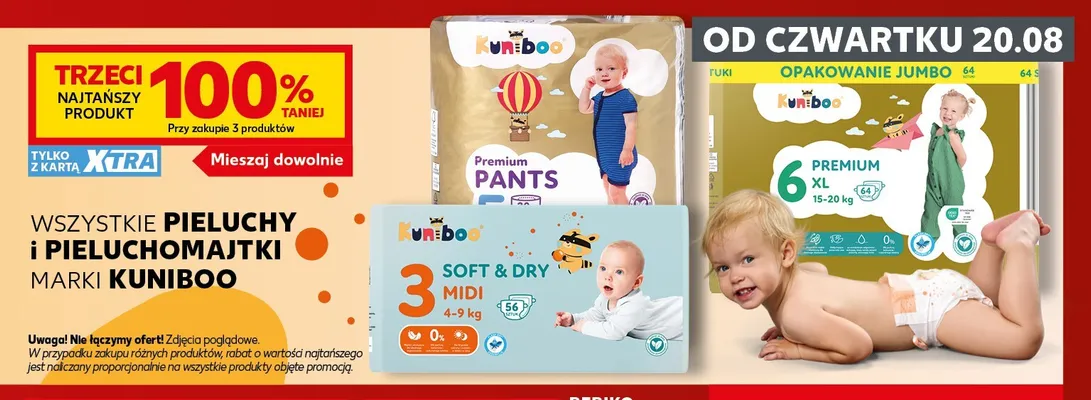 Pieluchy Kuniboo Soft & Dry Midi promocja w Kaufland