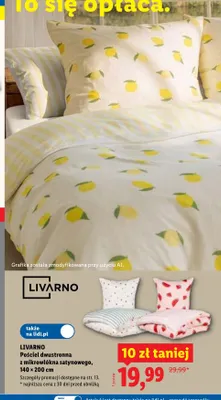 Pościel dwustronna z mikrowłókna satynowego Livarno 140x200 cm promocja w Lidl