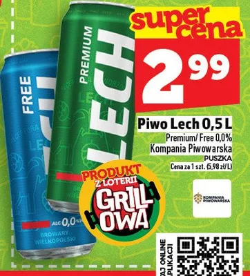 Piwo Lech 0,5l promocja w TOPAZ