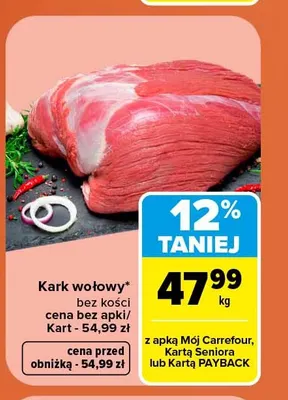 Kark wołowy bez kości promocja w Carrefour
