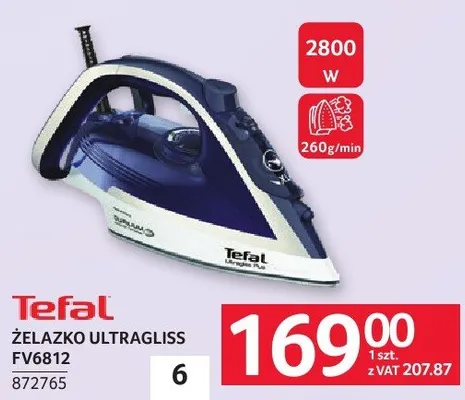 Żelazko ULTRAGLISS FV6812 Tefal promocja w Selgros