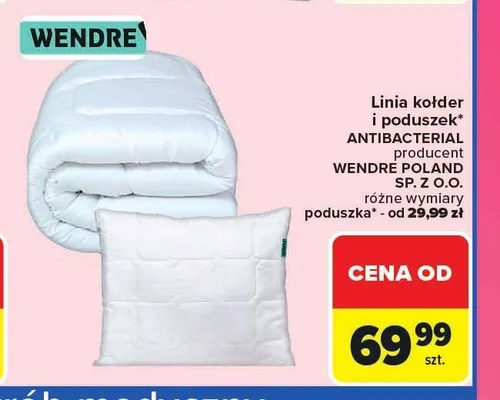 Kołdra i poduszka Wendre Antibacterial promocja w Carrefour