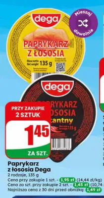 Paprykarz z łososia pikantny Dega promocja w Dino