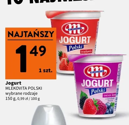 Jogurt Mlekovita Polski owoce leśne promocja w Intermarche
