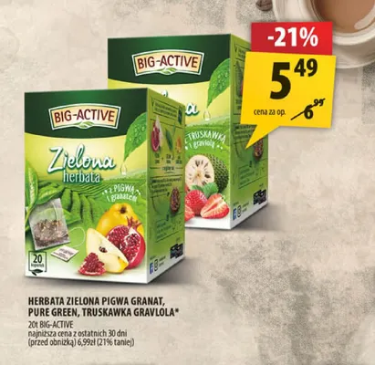 Herbata zielona truskawka graviola Big-Active promocja w Arhelan