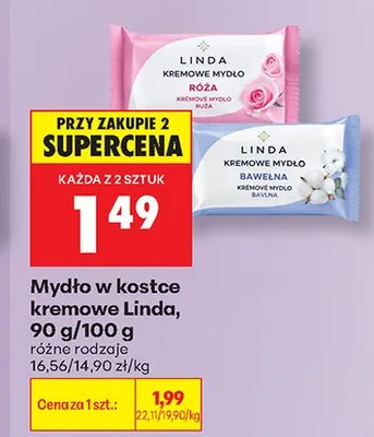 Mydło w kostce kremowe Linda Róża promocja w Biedronka