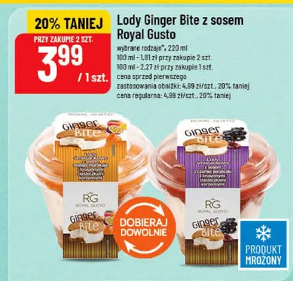 Lody Ginger Bite z sosem Royal Gusto promocja w POLOmarket